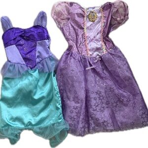 Disney Little Mermaid and Rapunzel Princess Costume Set 4T-6T